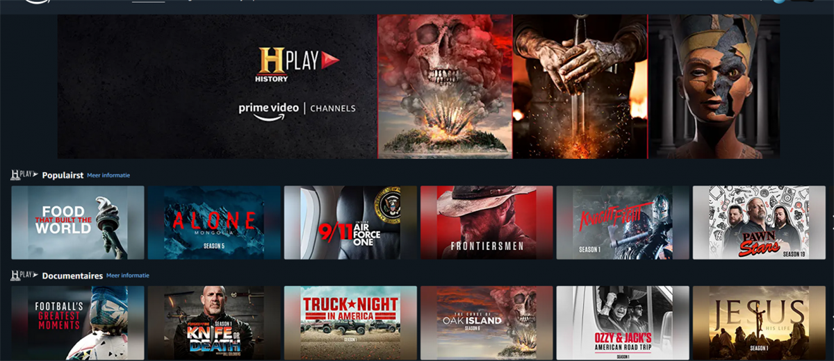History Play and Crime+Investigation Play now available on Prime Video Channels in the Netherlands