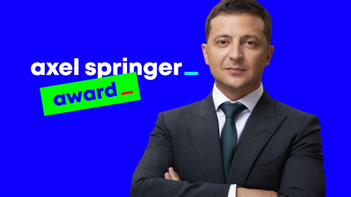 Volodymyr Zelensky receives the 2022 Axel Springer Award