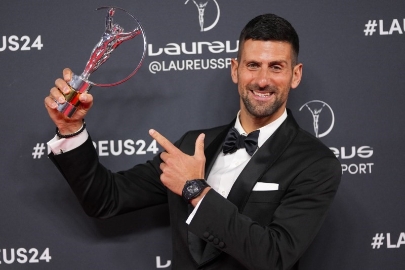 Serbian tennis star Djokovic became the Laureus World Sportsman of the Year for a fifth time