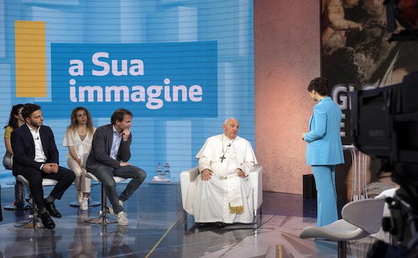 Pope Francis is the first pontiff to be interviewed in a TV studio